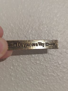 Inspirational 'Go Your Own Way' Bar Pin - Brass Tone Necklace